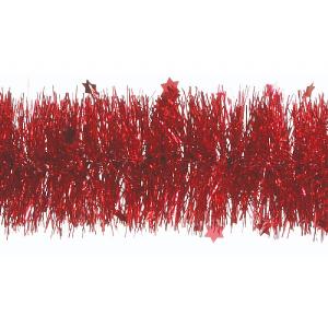 Festive Red Die Cut Star Tinsel - 2m