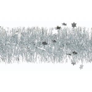 Festive Silver Die Cut Star Tinsel - 2m