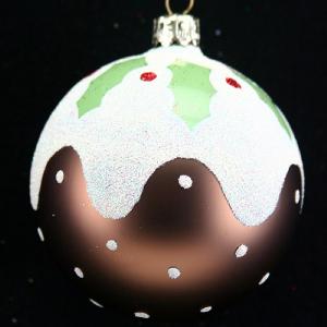 Gisela Graham Christmas Pudding Ball - 80mm