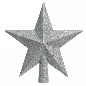 Decoris Silver Tree Top Glitter Star
