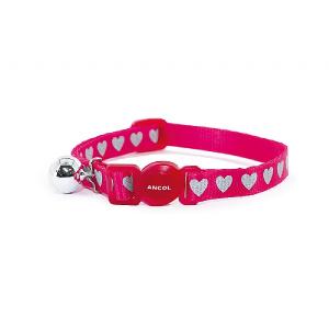 Ancol Reflective Cat Collar Pink Heart