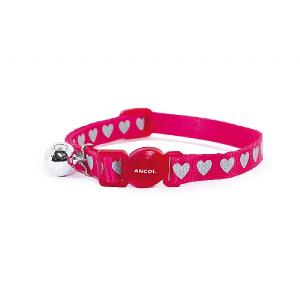 Ancol Reflective Cat Collar Pink Heart
