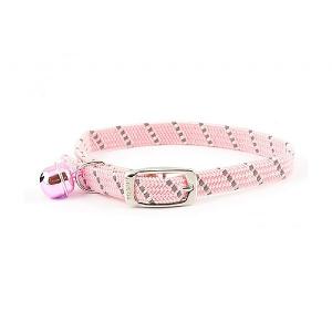 Ancol Reflective Safety El Cat Collar Softweave Pink