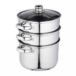KitchenCraft Stainless Steel Three Tier 16cm Steamer