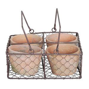Aged Round Pot Planter Set