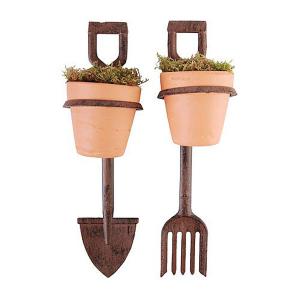 Cast Iron Spade & Fork Flower Pot Holders