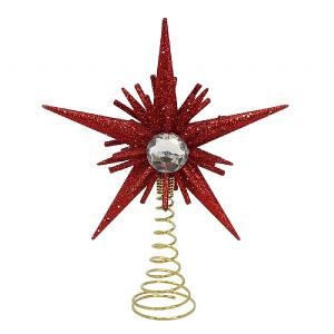 Gisela Graham Red Glitter Diamante Mini Tree Top Star 15cm