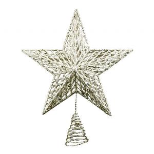 Gisela Graham Large Gold Glitter Moulded Tree Top Star 35cm
