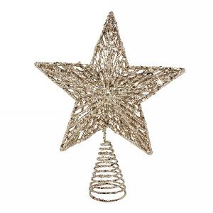 Gisela Graham Gold Glitter Moulded Tree Top Star