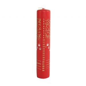 Ivyline Red Christmas Tree Pillar Advent Candle