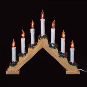 Pine Wood 7 Light Flickering Candlebridge