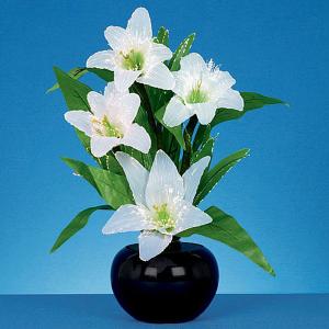 Fibre Optic White Lilies 50cm