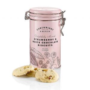 Cartwright & Butler Strawberry & White Chocolate Biscuits Tin 200g