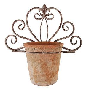 Aged Metal Single Flower Pot Holder