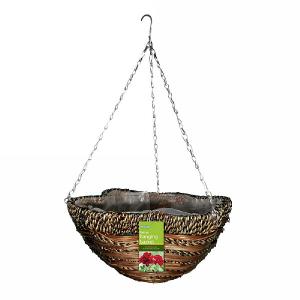 Sisal Rope & Fern Scalloped Basket 35cm