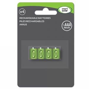 Smart Solar Rechargeable Battery 4 Pack - 1/3 AAA 80mAh