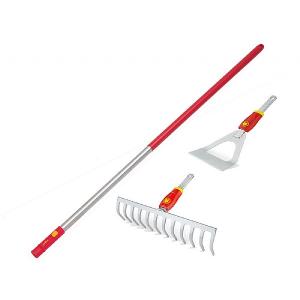 Wolf Garten P512 Dutch Hoe, Soil Rake & Handle Set