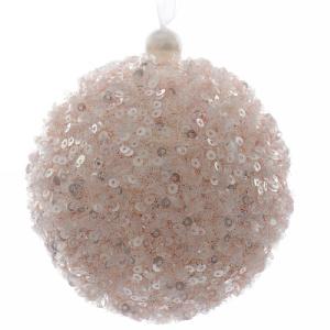 Decoris Blush Pink Sequined Foam Bauble - 8cm
