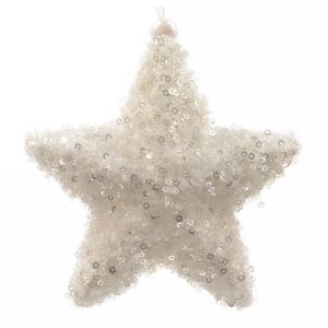 Decoris Winter White Foam Star with Sequins