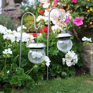 Smart Solar Crackle Globe Lanterns Pack of 2