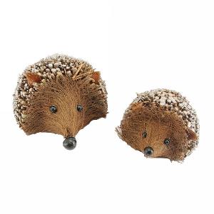 Gisela Graham Twig Hedgehog Ornament with Glitter (Set of 2)