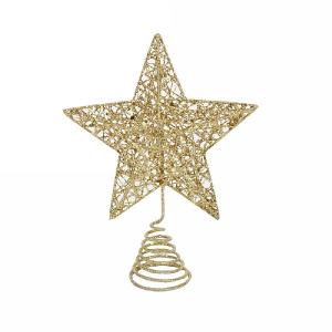 Gisela Graham Gold Glitter Wire Mesh Tree Top Star