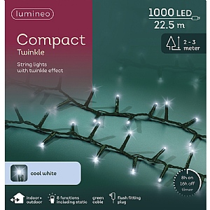 Lumineo Compact String Lights – Cool White (1000 LEDs)