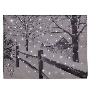 Country House Pre Lit LED Canvas 40x30cm