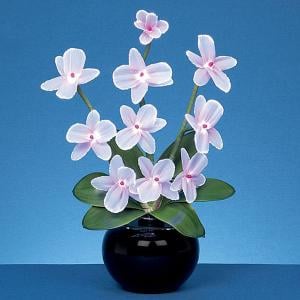 Fibre Optic White Orchid Flower 42cm