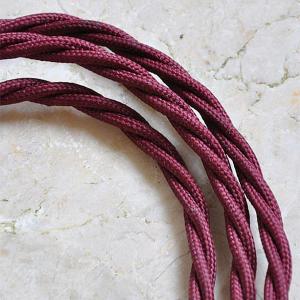 Antique Burgundy Twisted Cord Vintage Lighting Cable 1m