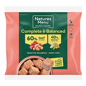 Natures Menu Complete & Balanced 60/40 Beef & Chicken Frozen Dog Food (1kg)