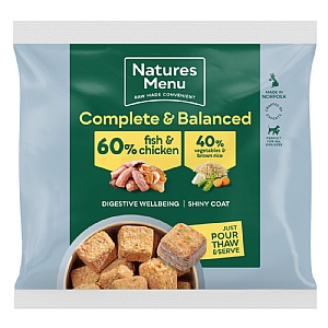 Natures Menu Complete & Balanced 60/40 Fish & Chicken Frozen Dog Food (1kg)