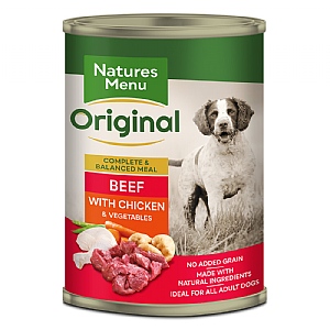 Natures Menu Original Beef with Chicken & Vegetables Multi Serve Canned Dog Food (400g)