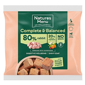 Natures Menu Complete & Balanced 80/20 Rabbit Frozen Dog Food (1kg)