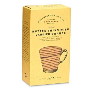 Cartwright & Butler Butter Thins with Candied Orange 75g