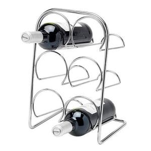 Pisa 6 Bottle Chrome Wine Rack