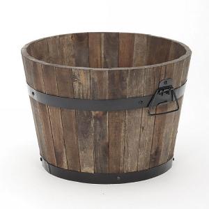 Burnt Finish Rustic Barrel - 37cm