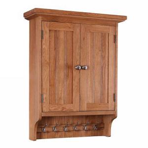 Besp-Oak Evelyn Oak Wall Cabinet With Hooks