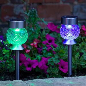 Smart Solar Colour Changing Orbis Glass Stake Light