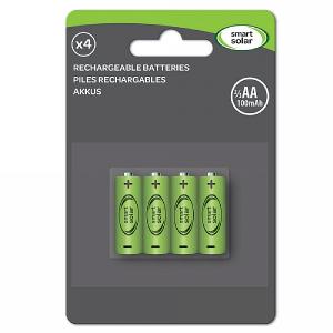 Smart Solar Rechargeable Battery 4 Pack - 2/3 AA 200mAh