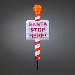 Acrylic LED Santa Stop Here Sign