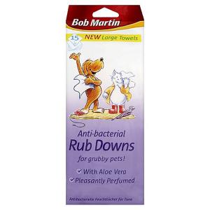 Bob Martin Anti-Bacterial Rub Downs For Grubby Pets 15 wipes