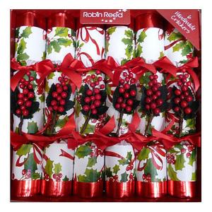 Robin Reed Winter Berry 12" Christmas Crackers Pack of 6
