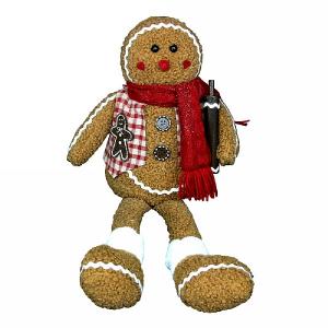 Gisela Graham Fabric Gingerbread Man Shelf Sitter Ornament Large