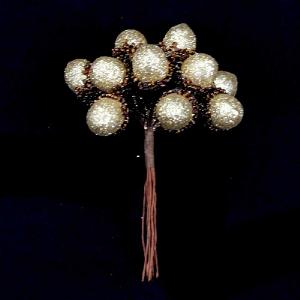 Gisela Graham Gold Glitter Acorn Pick Bunch 11cm