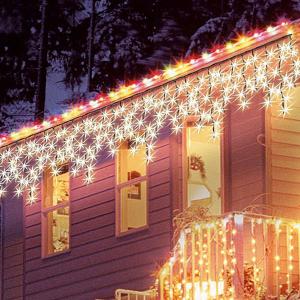 100 Warm White LED Icicle Connectable Lights