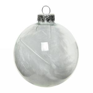 Decoris White Feather Bauble