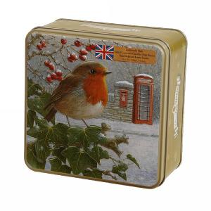 Grandma Wilds Embossed Robin with Telephone & Post Box Tin 300g