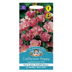 Mr Fothergills Californian Poppy Appleblossom Pink Seeds