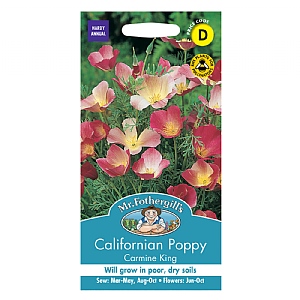 Mr Fothergills Californian Poppy Carmine King Seeds